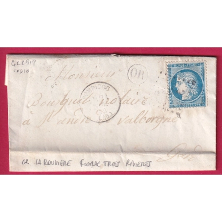 N°60 GC 2919 LE POMPIDOU LOZERE CAD TYPE 16 OR LA ROUVIERE FLORAC TROIS RIVIERES ST ANDRE DE VALBORGNE GARD LETTRE