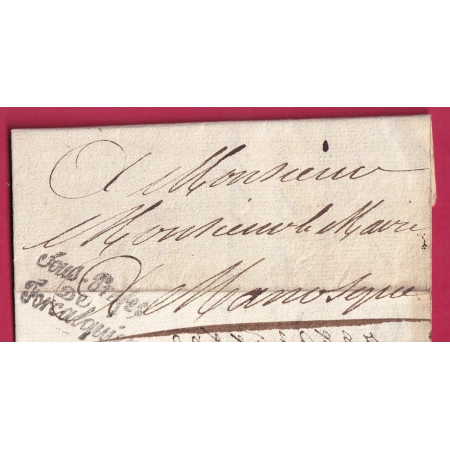 FRANCHISE LE SOUS PREFET DE FORCALQUIER BASSES ALPES POUR MANOSQUE 1ER JANVIER 1816 LETTRE FRANCE