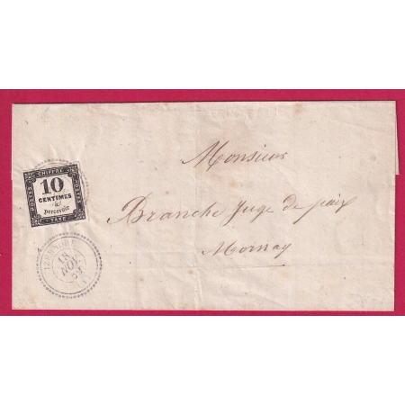 TAXE N°2 CAD TYPE 22 IZERNORE POUR MORNAY LETTRE COVER FRANCE