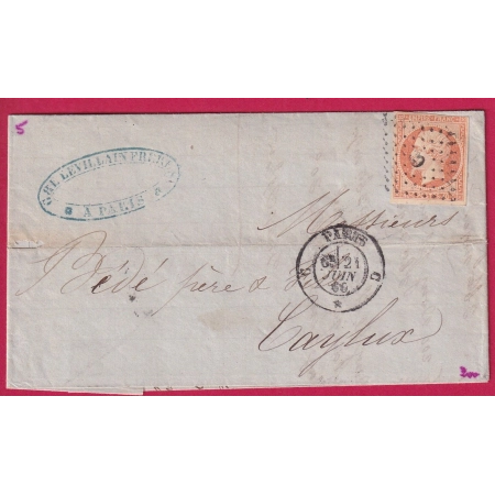 N°16 PARIS BUREAU C POUR CAYLUX TARN ET GARONNE 1860 LETTRE COVER FRANCE
