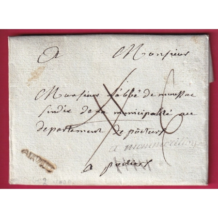 MARQUE AIRVAULT DEUX SEVRES 1789 TEXTE LA MUNICIPALITE DE PRESIGNY 1789 REVOLUTION POITIERS VIENNE MONTMORILLON LETTRE