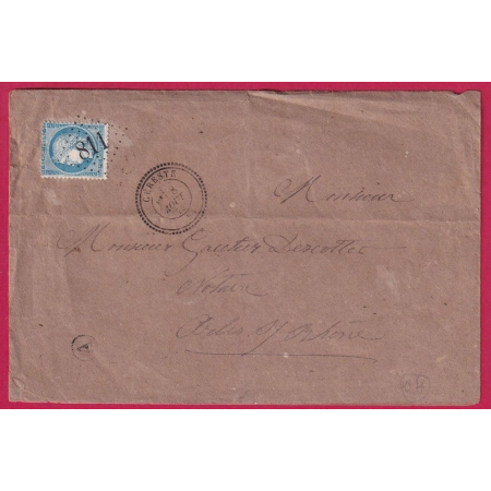 N°60 GC 811 CERESTE BASSES ALPES CAD TYPE 24 POUR ARLES INDICE 19 LETTRE COVER FRANCE