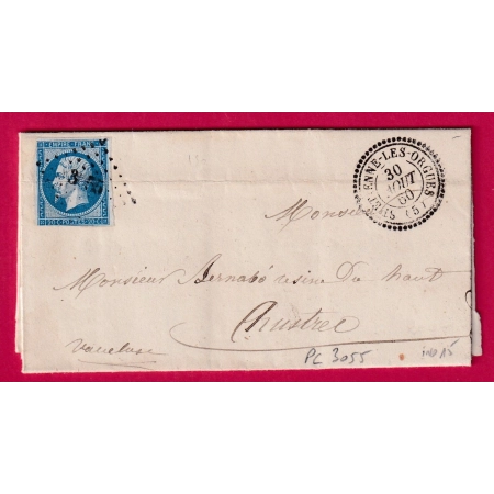 N°14 PC 3055 ST ETIENNE LES ORGUES BASSES ALPES CAD TYPE 22 INDICE 15 LETTRE COVER FRANCE