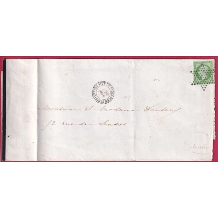 N°12 TTB / SUP ETOILE LETTRE AFFR DE PARIS POUR PARIS  LETTRE COVER FRANCE