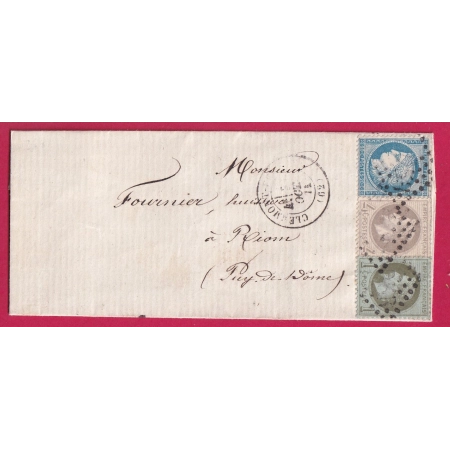 N°37 25 27 GC 1053 CLERMONT FERRAND PUY DE DOME POUR RIOM LETTRE COVER FRANCE ETIQUETTE PUB