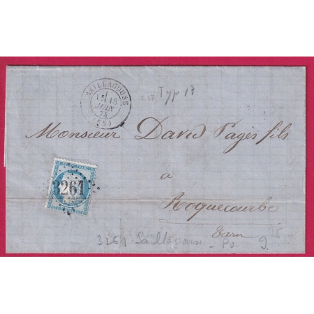 N°60 GC 3261 SAILLAGOUSE PYRENEES ORIENTALES ROQUECOURBE TARN LETTRE COVER FRANCE