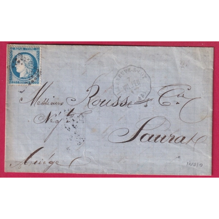 N°60 CONVOYEUR STATION VILLENEUVE SUR LOT LOT ET GARONNE POUR SAURAT ARIEGE LETTRE COVER FRANCE