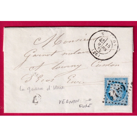N°60 GC 4152 VERNON EURE BOITE RURALE E LA QUEUE D'HAIE POUR ECOS LETTRE COVER FRANCE