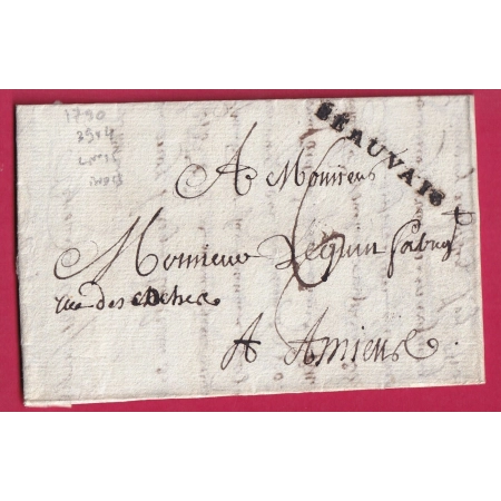 MARQUE BEAUVAIS OISE LENAIN N°15 35X4 INDICE 13 POUR AMIENS SOMME LETTRE COVER FRANCE