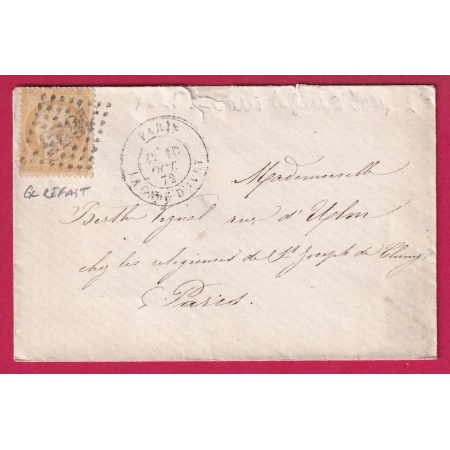 N°59 GC REFAIT -1625- LA GARE D'IVRY POUR PARIS RECETTES REUNIES LETTRE COVER FRANCE