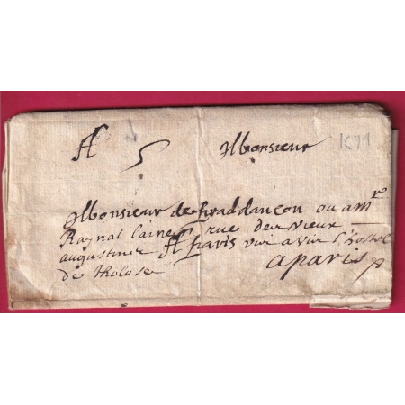 LETTRE DE LAUTREC TARN 1671 POUR PARIS LETTRE COVER FRANCE