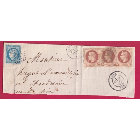 N°46B + 26 X3 GC 191 ASTAFFORT LOT ET GARONNE POUR AGEN DEVANT DE LETTRE COVER FRANCE