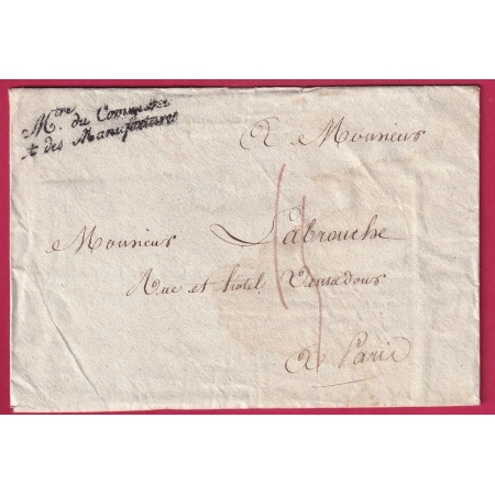 FRANCHISE MINISTRE DU COMMERCE ET DES MANUFACTURES PARIS 1826 DISTRIBUEE PETITE POSTE T LETTRE COVER FRANCE
