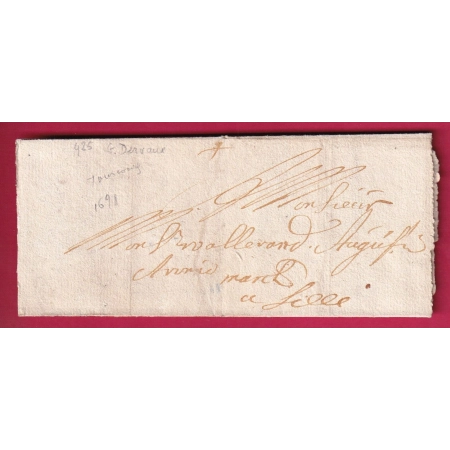 LETTRE DE TOURCOING NORD 1691 POUR LILLE LETTRE COVER FRANCE