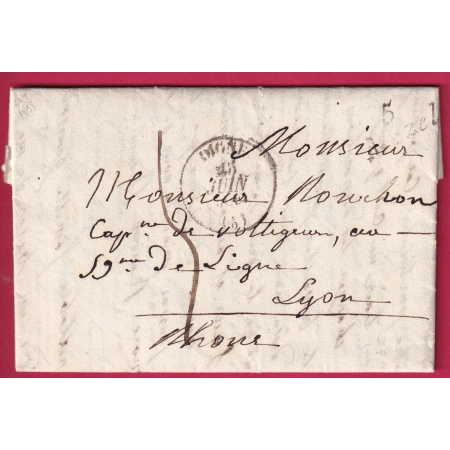 CURSIVE 5 MEZEL BASSES ALPES POUR LYON 1838 LETTRE COVER FRANCE