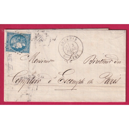 N°46B GC 88 ANCENIS LOIRE INFERIEURE  POUR PARIS 3 MARS 1871 LETTRE COVER FRANCE