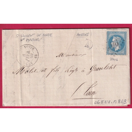 N°29 GC 3706 ST LAURENT DE NESTE BOITE RURALE A ANERES HAUTES PYRENEES POUR GRAULHET TARN LETTRE COVER FRANCE