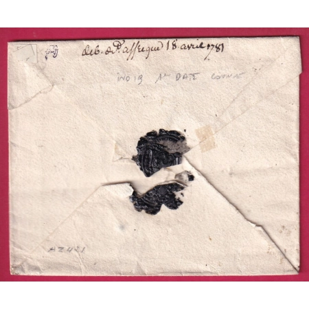 DEBOURSE MANUSCRIT ST AFFRIQUE AVEYRON LENAIN N°3 1781 INDICE 19 VILLEFRANCHE DE ROUERGUE LN°9 LETTRE COVER FRANCE