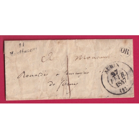 CURSIVE 11 MONTBAZENS AVEYRON TAXE LOCALE 1 TYPE 13 AUBIN OR LETTRE COVER FRANCE