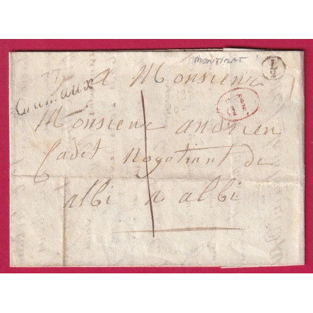 CURSIVE 77 CRAMAUX TARN TAXE LOCALE 1 BOITE RURALE SUPPLEMENTAIRE L2 MONTIRAT DECIME RURAL POUR ALBI LETTRE COVER FRANCE