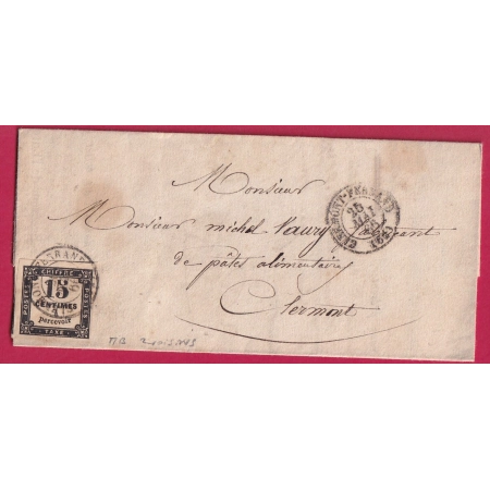 TAXE N°3 TTB DEUX VOISINS T15 CLERMONT FERRAND POUR CLERMONT LETTRE COVER FRANCE