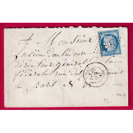 N°60 GC 4807 VIANE TARN CAD TYPE 17 POUR PARIS INDICE 17 LETTRE COVER FRANCE