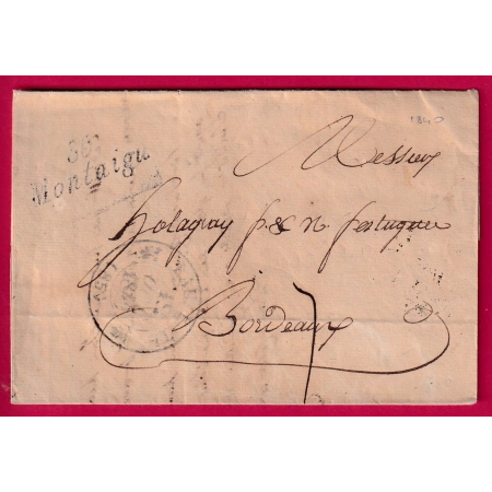 CURSIVE 85 MONTAIGU TARN ET GARONNE TYPE 12 LAYZERTE POUR BORDEAUX 1840 LETTRE COVER FRANCE