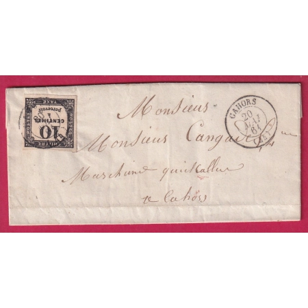 TIMBRE TAXE N°2 TTB CAD TYPE 15 CAHORS LOT POUR CAHORS LETTRE COVER FRANCE