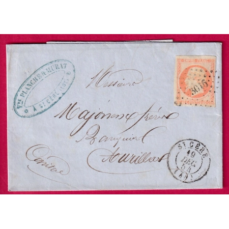 N°16 ORANGE SUR PAILLE PC 3016 ST CERE LOT POUR AURILLAC LETTRE COVER FRANCE