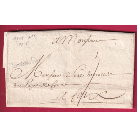 MARQUE MONTAUBAN TARN ET GARONNE LENAIN N°2 1708 INDICE 15 POUR FOIX ARIEGE LETTRE COVER FRANCE