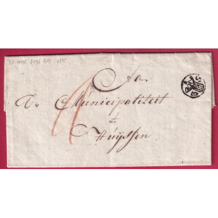 PAYS BAS LA HAYE MARQUE 1795 DEN HAGEN NEDERLAND TEXTE IMPRIME LETTRE COVER FRANCE