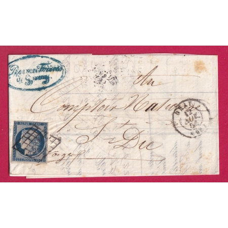 N°4 GRILLE DE GRAY HAUTE SAONE POUR ST DIE VOSGES LETTRE COVER FRANCE