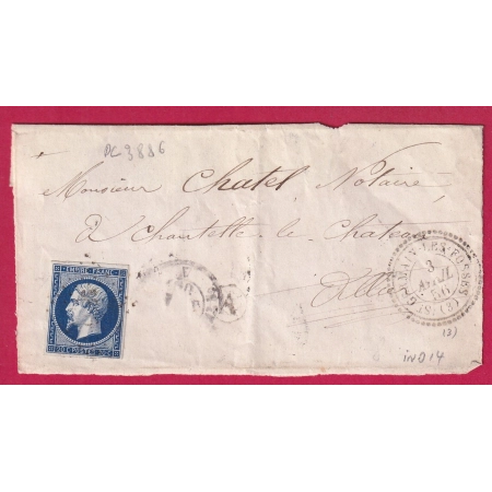 N°14 BLEU NOIR PC 3886 ST GERMAIN DES FOSSES ALLIER CAD TYPE 22 INDICE 14 DEVANT DE LETTRE COVER FRANCE