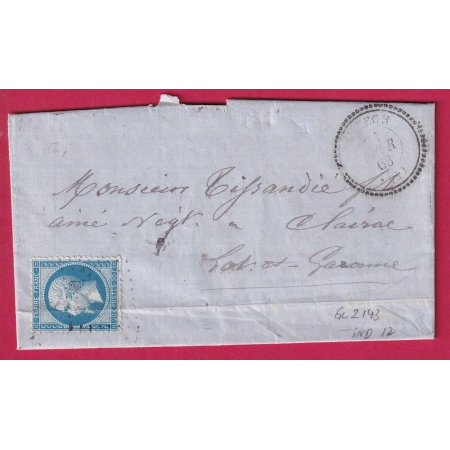N°22 GC 2143 LUZERCH LOT CAD TYPE 22 INDICE 12 POUR CLAIRAC LOT ET GARONNE LETTRE COVER FRANCE