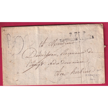 MARQUE P79P BOURBON VENDEE 1807 ??? POUR LES HERBIERS LA ROCHE SUR YON LETTRE COVER FRANCE
