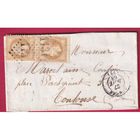 N°28 PAIRE GC 1131 CORDES TARN POUR TOULOUSE LETTRE COVER FRANCE