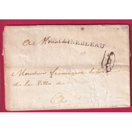 MARQUE FONTAINEBLEAU SEINE ET MARNE LENAIN N°6 INDICE 12  LETTRE COVER FRANCE