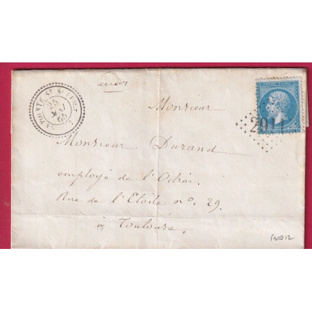 N°22 GC 2911 LA POINTE ST SULPICE CAD TYPE 22 POUR TOULOUSE LETTRE COVER FRANCE