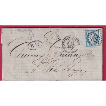 N°60 GC 772 CASTRES TARN BM BOITE MOBILE BURLATS POUR ST DIE VOSGES LETTRE COVER FRANCE ETIQUETTE PUB