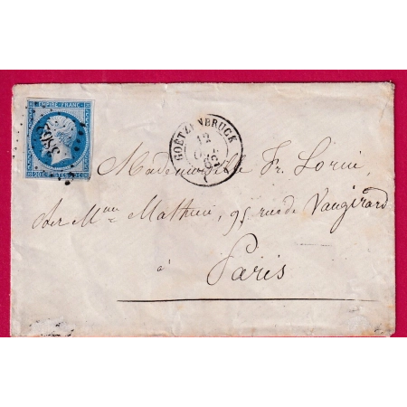 N°14 PC 3862 GOETZENBRUCK POUR PARIS 1862 LETTRE COVER FRANCE