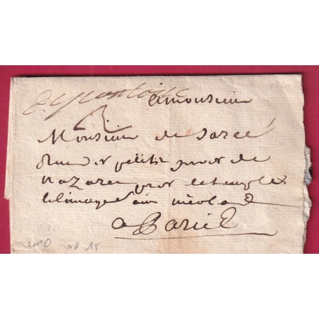 MARQUE MANUSCRIT DE PONTOISE SEINE ET OISE POUR PARIS INDICE 15 LETTRE COVER FRANCE