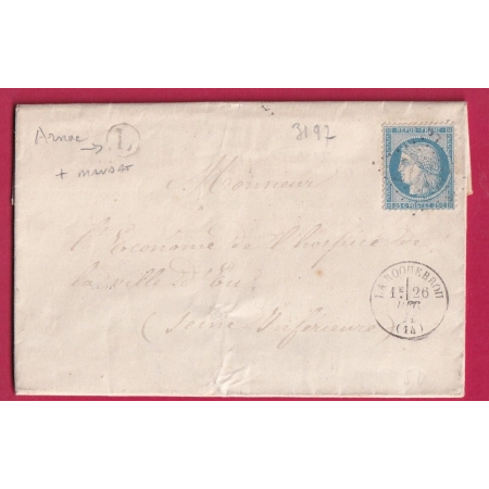 N°60 GC 3197 LA ROQUEBROU CANTAL BOITE RURALE L ARNAC  + MANDAT POSTE POUR EU SEINE INFERIEURE LETTRE COVER FRANCE
