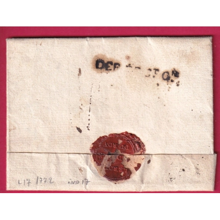 DEBOURSE ST GERMAIN EN LAYE SEINE ET OISE LENAIN N°17 1772 DEPART P COURONNE PARIS REEXP PARIS INDICE 17 LETTRE FRANCE