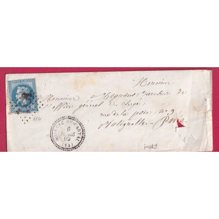 N°29 GC 4841 MOISSAC DU CANTAL CAD TYPE 22 INDICE 19 POUR PARIS LETTRE COVER FRANCE