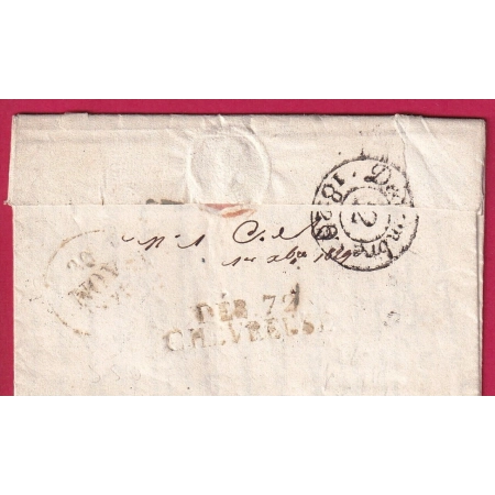 DEBOURSE 72 CHEVREUSE SEINE ET OISE 1829 INDICE 22 DEPART AVIGNON VAUCLUSE LETTRE COVER FRANCE