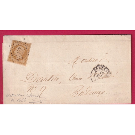 N°13 BISTRE SUR CHAMOIS PC 441 BORDEAUX GIRONDE POUR BORDEAUX LETTRE COVER FRANCE