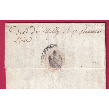 DEBOURSE MANUSCRIT DEB DE MILLY SEINE ET OISE REEXP BEAUVAIS OISE DEPART MEZIERES ARDENNES INDICE 23 LETTRE COVER FRANCE