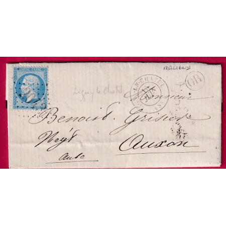N°22 GC 2043 LIGNY LE CHATEL YONNE OR MALIGNY POUR AUXON AUBE LETTRE COVER FRANCE