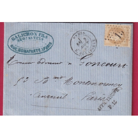 N°28 PARIS ETOILE 15 R BONAPARTE TAXE AFFR INSUFF P15 POUR AUTEUIL RECETTE REUNIES REFUSEE ?? LETTRE COVER FRANCE