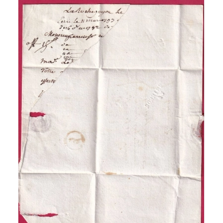 MARQUE 72 BONNIERES SEINE ET OISE 1793 POUR PARIS INDICE 16 LETTRE COVER FRANCE